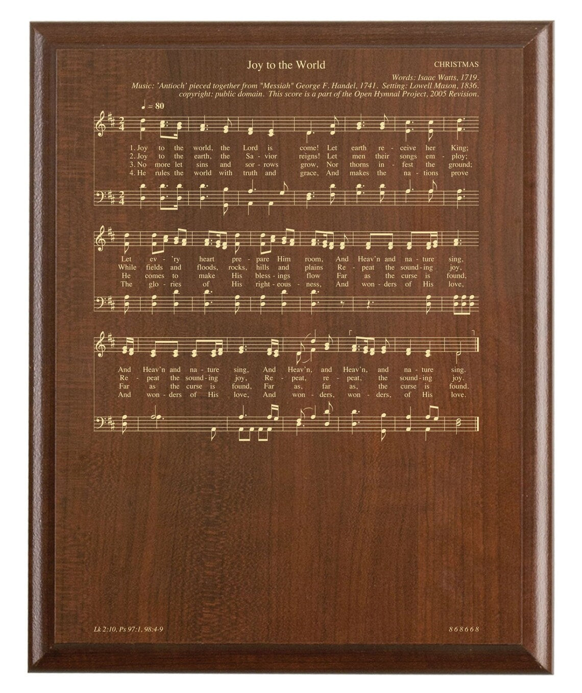 Joy to the World Carol Plaque