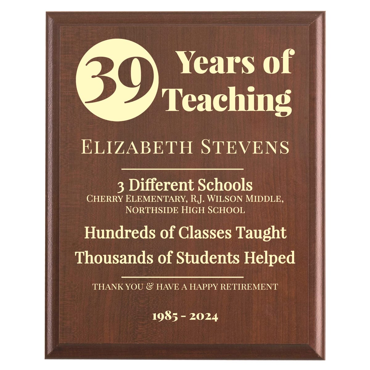 Teacher Retirement Gift School Retirement Party Plaque Marked teacher-retirement-gift-school-retirement-party-plaque-marked