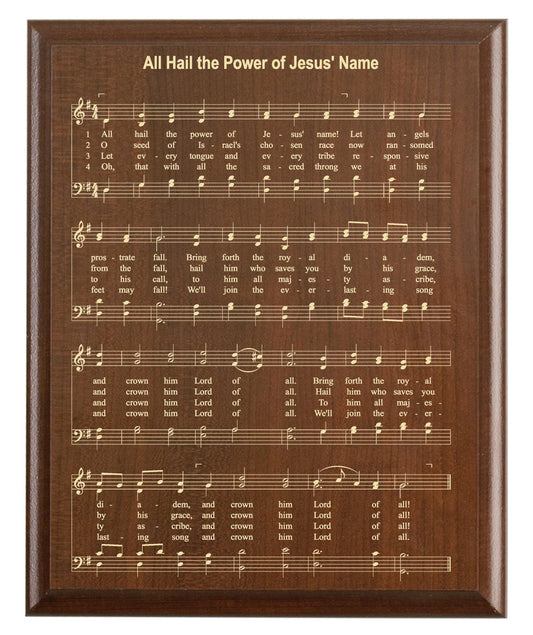 All Hail The Power of Jesus' Name Hymn Plaque