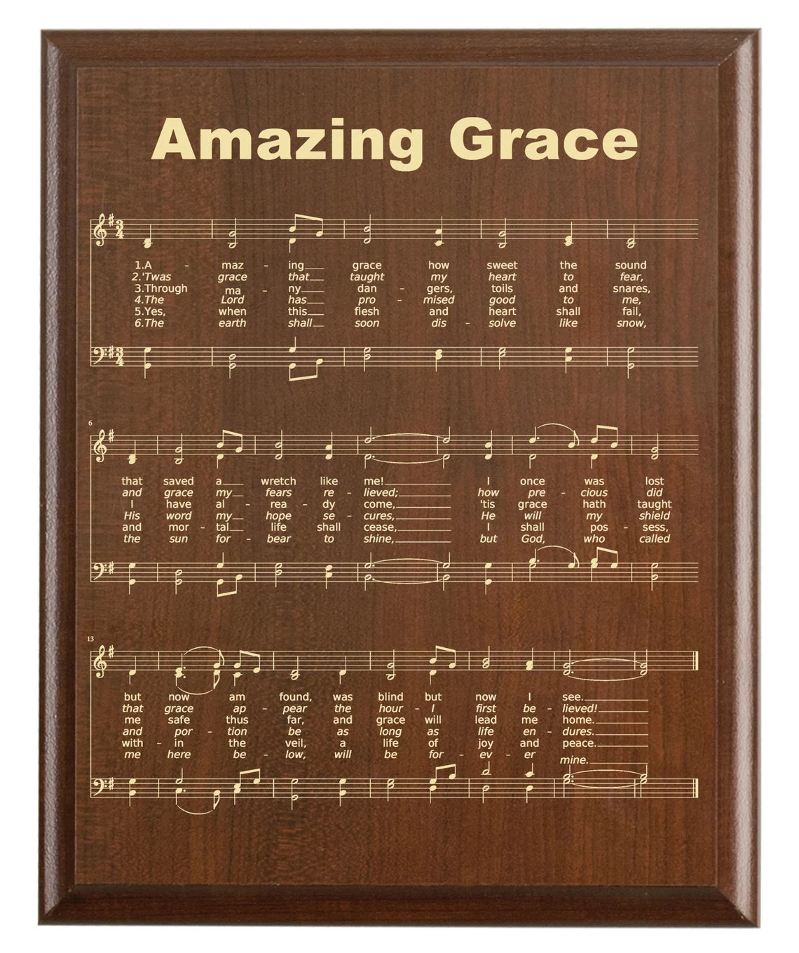 Amazing Grace Hymn Plaque