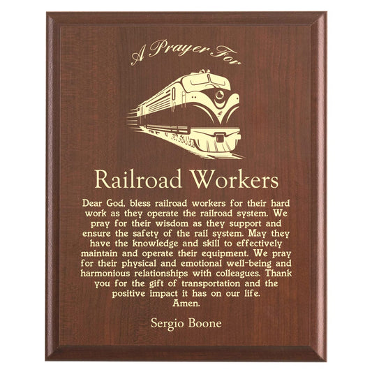 Plaque photo: Designed for  with free personalization. Wood style finish with customized text.