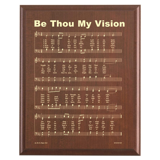 Plaque photo: Be Thou My Vision Hymn Plaque design with free personalization. Wood style finish with customized text.