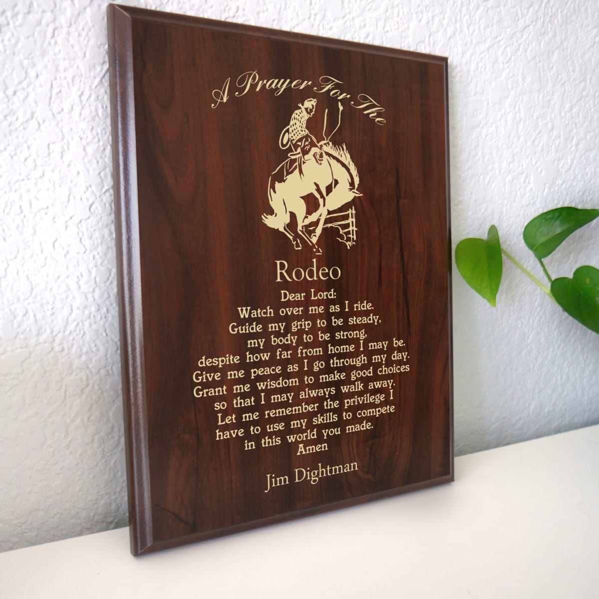 Rodeo Prayer Plaque | Rodeo Bull Riding Gift – Marked Moments